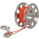 Edelstahl Spool orangene Leine ca 30m